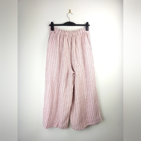 Thought Azalea Striped Pleated 100% Hemp Culottes in Blush Pink - Picture 6 of 8